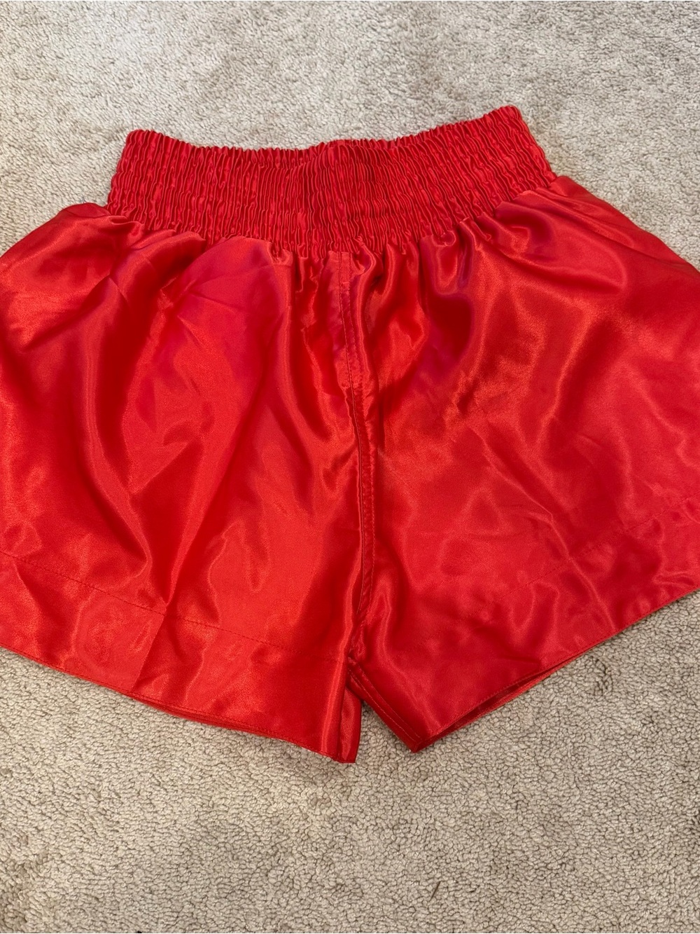 SHINY RED BOXING TRUNKS Shorts Size Medium Halloween Cosplay Costume